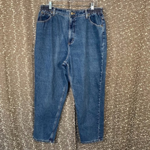 Vintage LL Bean Double L Comfort Waist Denim Blue Jeans Women's 18P - Picture 1 of 11